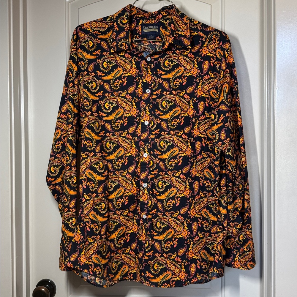 Cremieux Paisley Button-Up Shirt size L